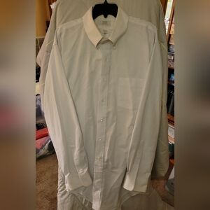 Arrow Dover 19-37 Tall White Button Up Shirt Long Sleeve Collared